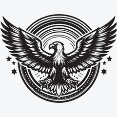 Eagle symbol illustration on vintage style stock illustration