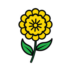 Yellow Flower Vector Graphic.
