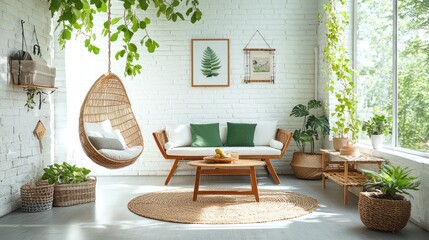 Modern Boho Living Room Interior