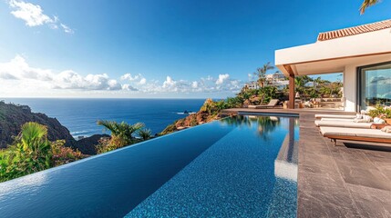 Fototapeta premium Luxury Villa with Infinity Pool and Ocean View