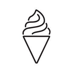 Outline Vector Illustration of a Swirled Ice Cream Cone