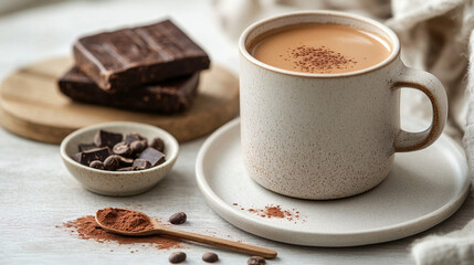 cup of with tasty sweet hot chocolate