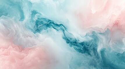 Obraz premium Translucent fluid artwork evokes a sense of dreamy ethereal watercolor swirls