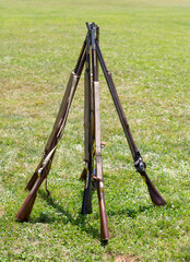 Old English Musket. Antique Weapons