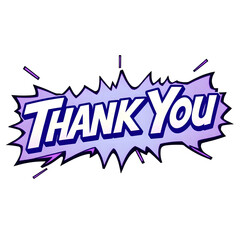 Purple Thank You text pop art typography transparent png