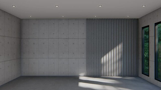 empty interior room shadow wall space background mock up architecture sunlight. empty home modern window light floor design apartment white house indoor. blank minimal concept backdrop bright clean.