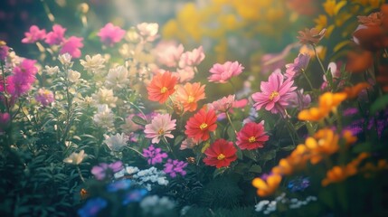 A charming garden filled with vibrant flowers symbolizing good wishes