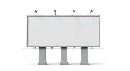 Obraz premium Blank Billboard 3D Render: Clean Minimalist Design AI Generated