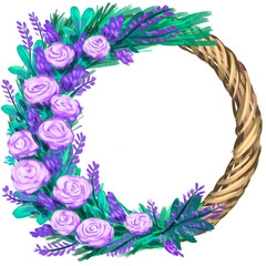 Violet Flower Wreath Blossom