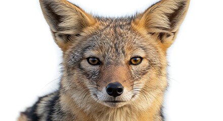 Fototapeta premium Black-backed Jackal Portrait: A Close-Up Wildlife Image AI Generated
