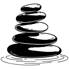 zen stones on white background