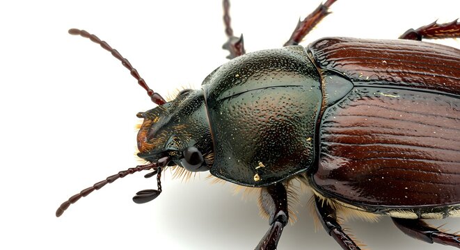 Close-Up Macro Photograph of a June Beetle on White Background AI Generated