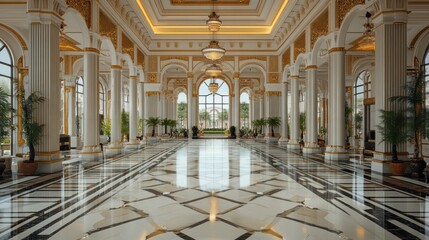 Obraz premium Grand Palace Lobby: Opulent Interior Design