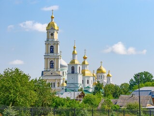 Summer view of the monastery complex in Diveyevo.