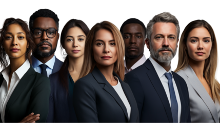 Business group photo of a team, diverse business team, diverse business success photo of a team, business team photo, diverse people, dream business team photo, on a transparent backgrounds