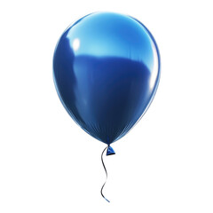 Blue balloon with a black string. PNG, Transparent