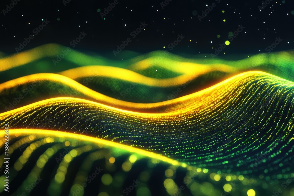 Aufkleber abstract landscape with flowing lines of light creating a dynamic, ethereal, and futuristic feel und