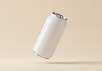 Stock photo of white aluminum can mockup for soda or beer beverage drink