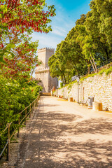 View of Venus Castle, Castello di Venere in Erice, province of Trapani. Sicily, Italy