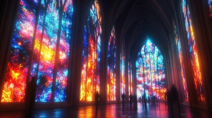 Fototapeta premium Cosmic Cathedral: A Symphony of Light and Color