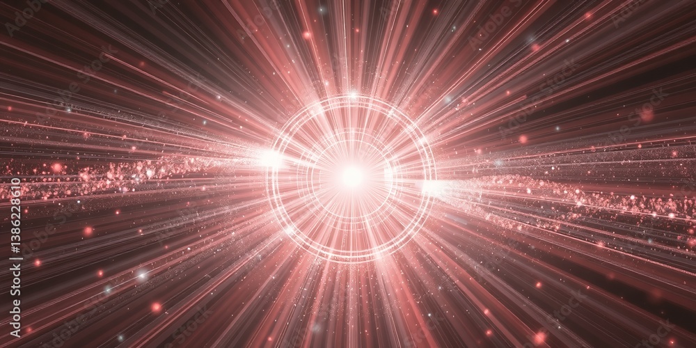 Poster abstract red light rays burst background design digital art graphic shiny sparkle energy glow beam