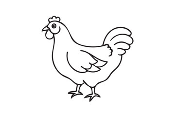 Fototapeta premium Chicken illustration silhouette on white background. (1)