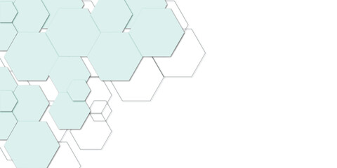 Geometric technology colorful hexagon background. Abstract vector illustration Science technology and medical concept hexagon on transparent background.