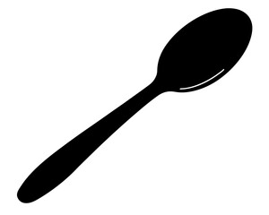 Spoon  silhouette on white background.