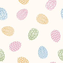 Easter eggs drawing clipart pattern. Happy easter egg flat clip art collection in colorful and multicolored paint art for traditional hunting celebration. Vector illustration