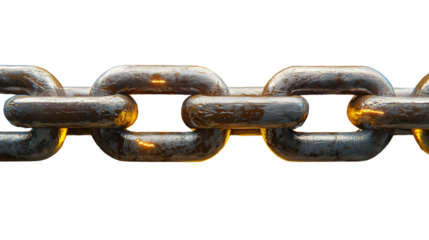 Sturdy Metal Chain Links on Black Background Symbol of Strength Security and Unity