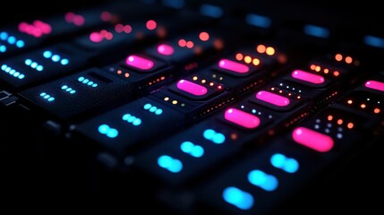 Futuristic Technology: Neon Lights and Circuitry