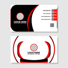 White, Black & Red Minimal Business Card Vector Template Layout Design Mockup.