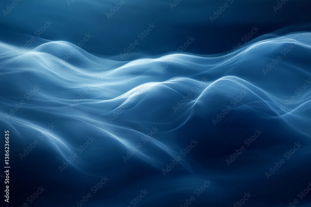 Fototapete abstract blue wave background with flowing lines and smooth transitions