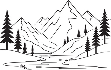 vector illustration of a winter landscape