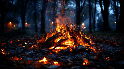 Fire flames. Bonfire vector illustration