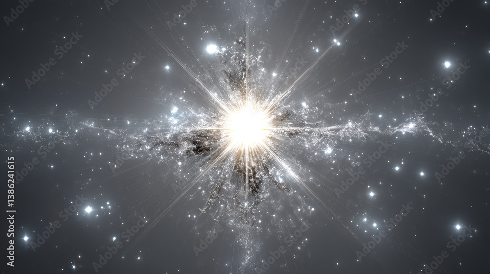 Poster white glowing light explodes on a transparent background. sparkling magical dust particles. bright s