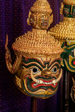 traditional Lakhon Khol Khmer Masks on display in cambodia