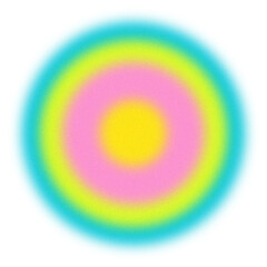 Obraz premium Grainy Colorful Circular Aura Gradient Abstract Shape with Neon Glow on a transparent background