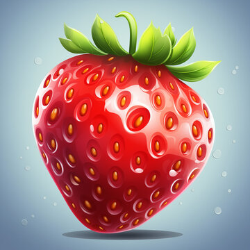 strawberry fruit isolated game art
