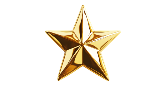 Golden Star Icon Shiny Metallic Symbol for Awards Recognition and Excellence