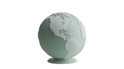 Globally Inspired Design A Minimalist Earth Model with Textured Continents and Oceans