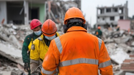 Emergency Teams and First Responders Actively Rescuing Victims