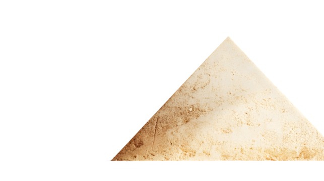 Geometric Triangle with Textured Surface on Black Background for Design and Art Projects