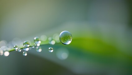 Sparkling Dewdrop Macro Close-up, High Resolution Image