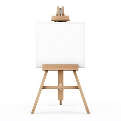 Blank Canvas on Wooden Easel Mockup Studio