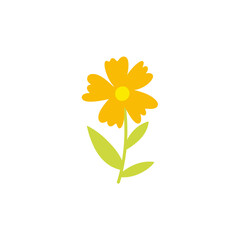 Blooming flowers and leaves icon. Vector illustration.