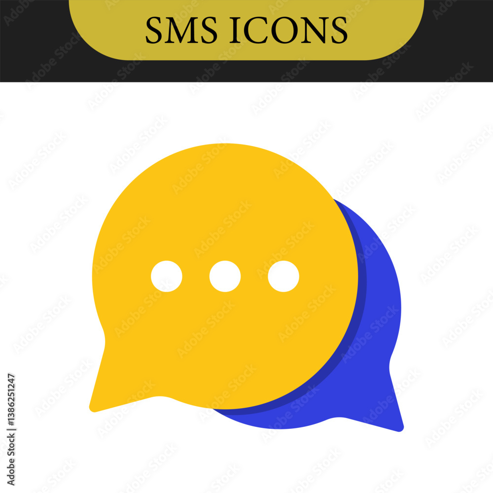 Poster set of chat message bubbles vector icon. communication icons. talk bubble, dialog. web icon set. onl