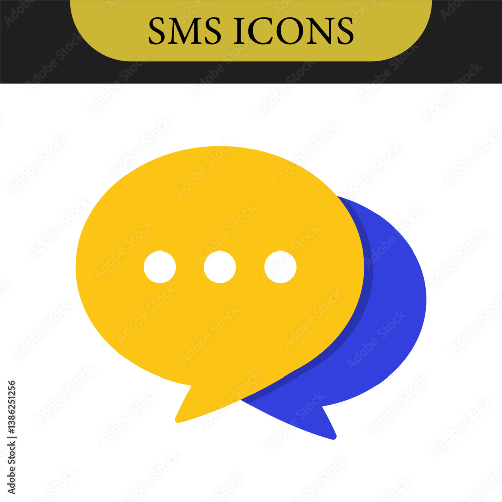 Poster set of chat message bubbles vector icon. communication icons. talk bubble, dialog. web icon set. onl