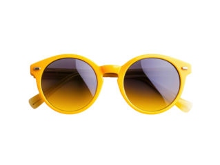 Stylish yellow sunglasses for summer fashion and outdoor fun, cut out