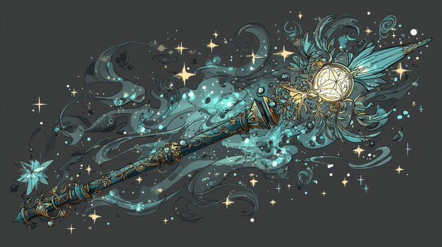 Magic wand. Vector illustration.